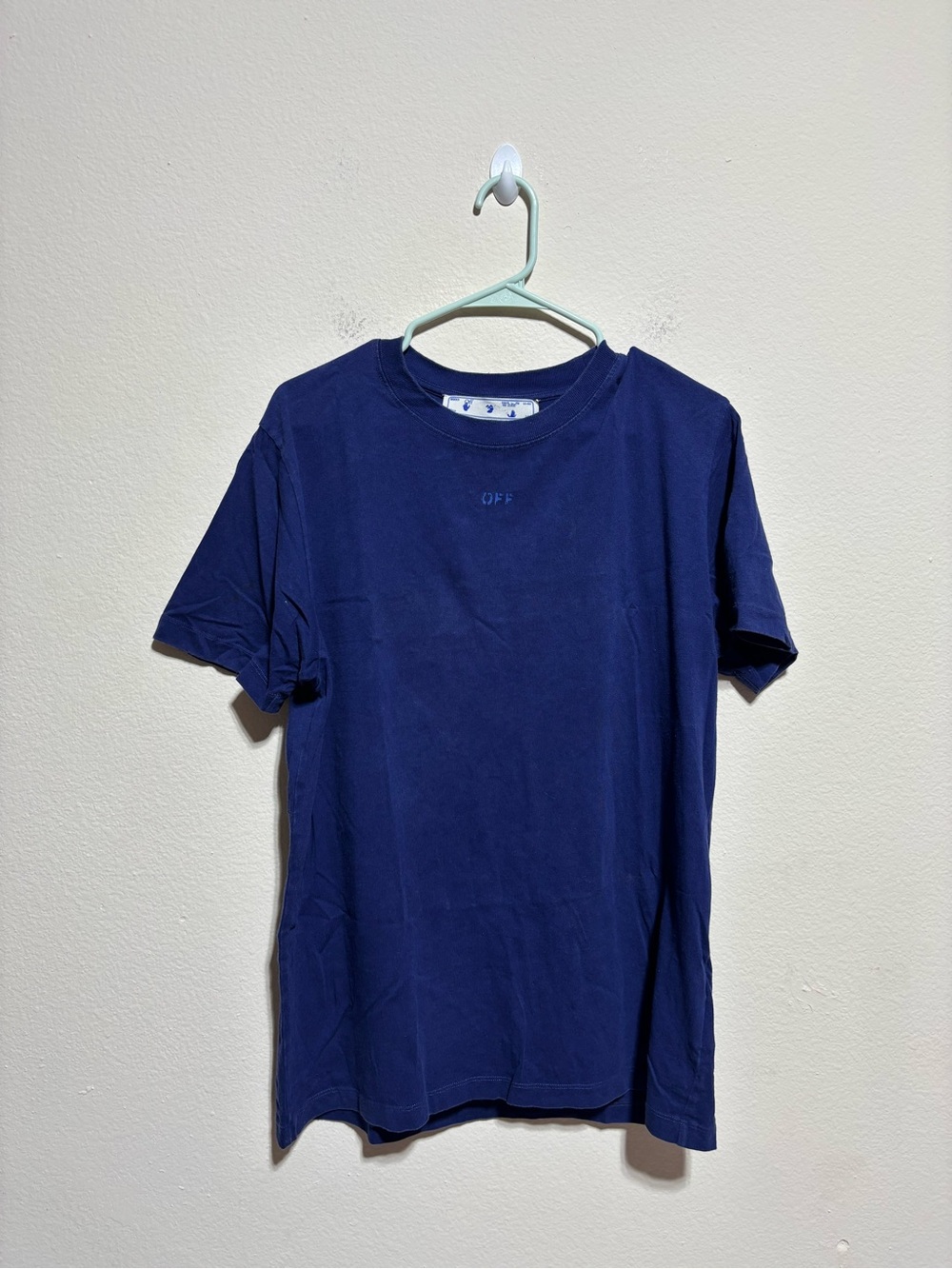 Off-White Navy Minimal Logo Short Sleeve Tee